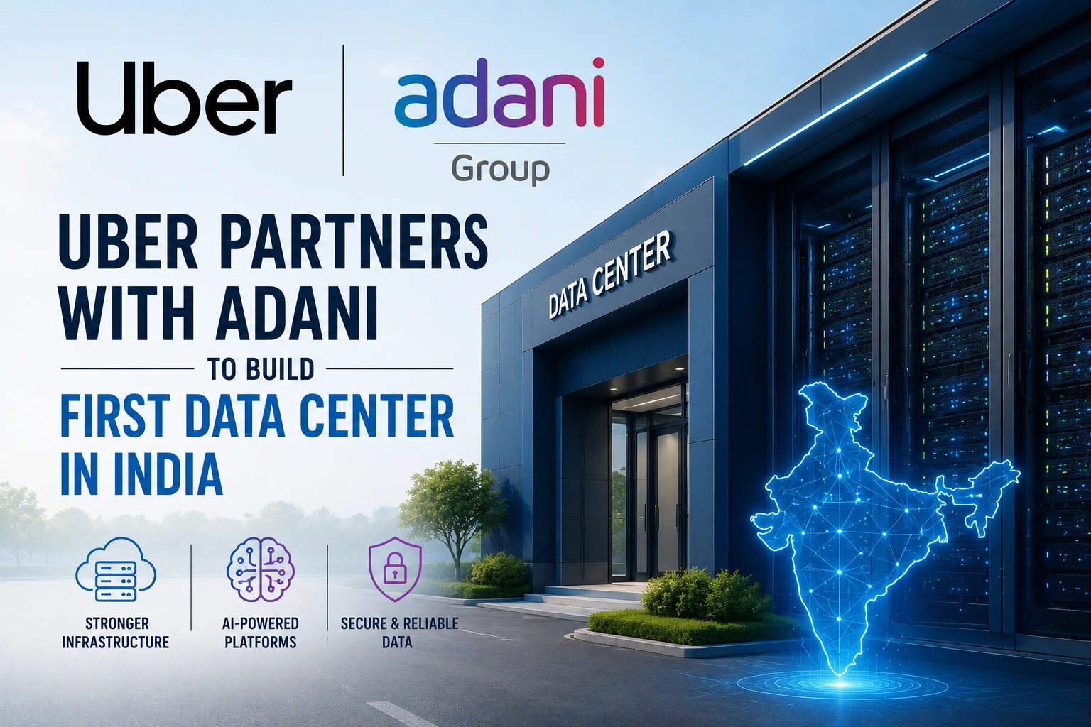 Uber Partners With Adani to Build First Data Center in India
