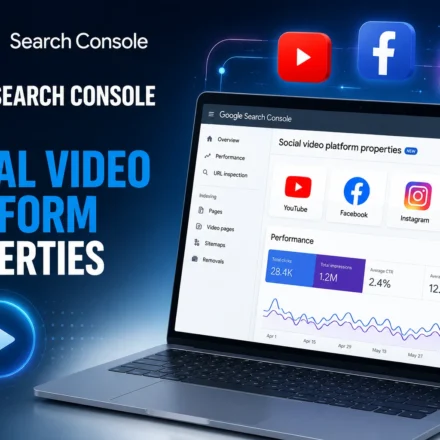 Google Search Console social video dashboard