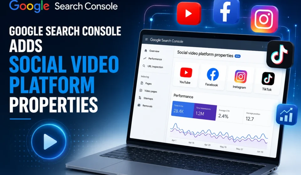 Google Search Console social video dashboard