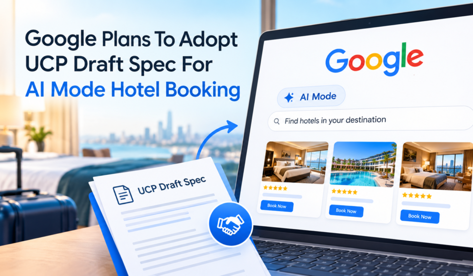 Google UCP draft spec for AI Mode hotel booking feature