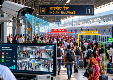 AI cameras monitor crowds at Indian railway stations