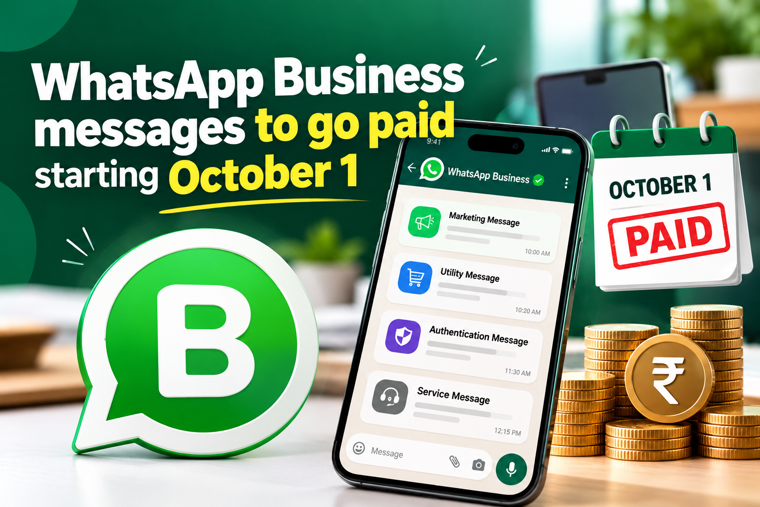 WhatsApp Business Messages to Go Paid Starting October 1