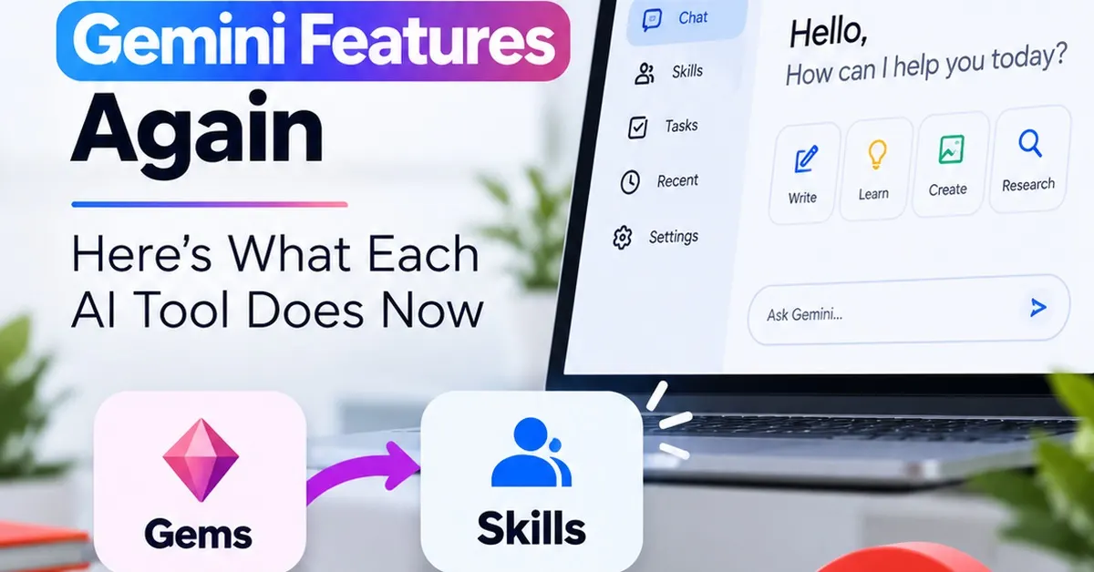 Google Gemini Features Renamed: Skills, Tasks Explained Copy title